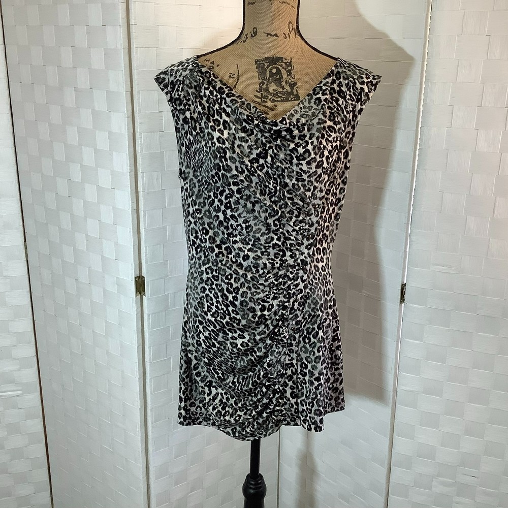 allen b cowl neck sleeveless blouse size large